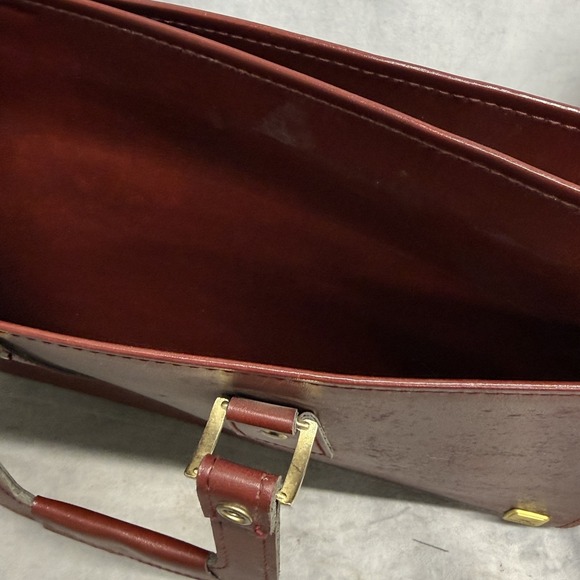 Airway Brown Business Case Mens 16" Vinyl Briefcase Soft Sided Portfolio Bag - Picture 9 of 13